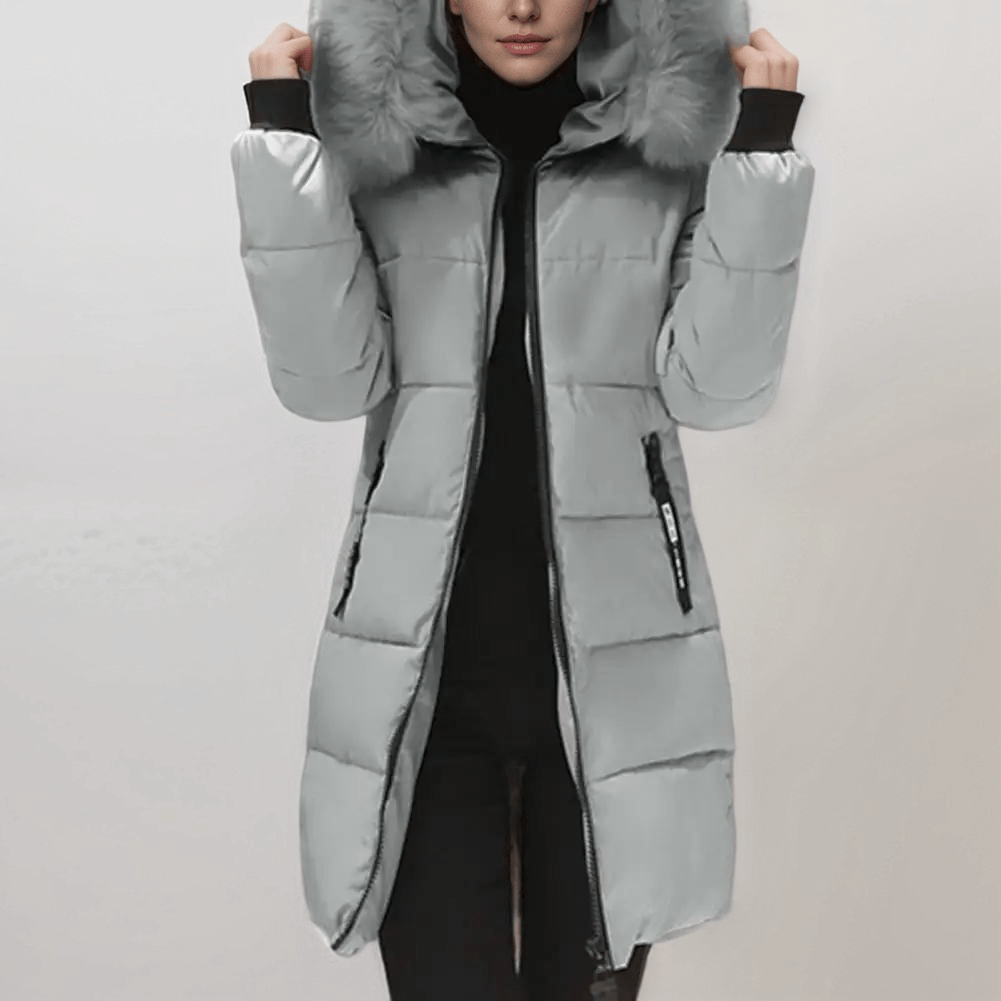 Drune | Winter Puffer-Jacke mit Kunstfellkragen - Weiß - Baumwollmischung