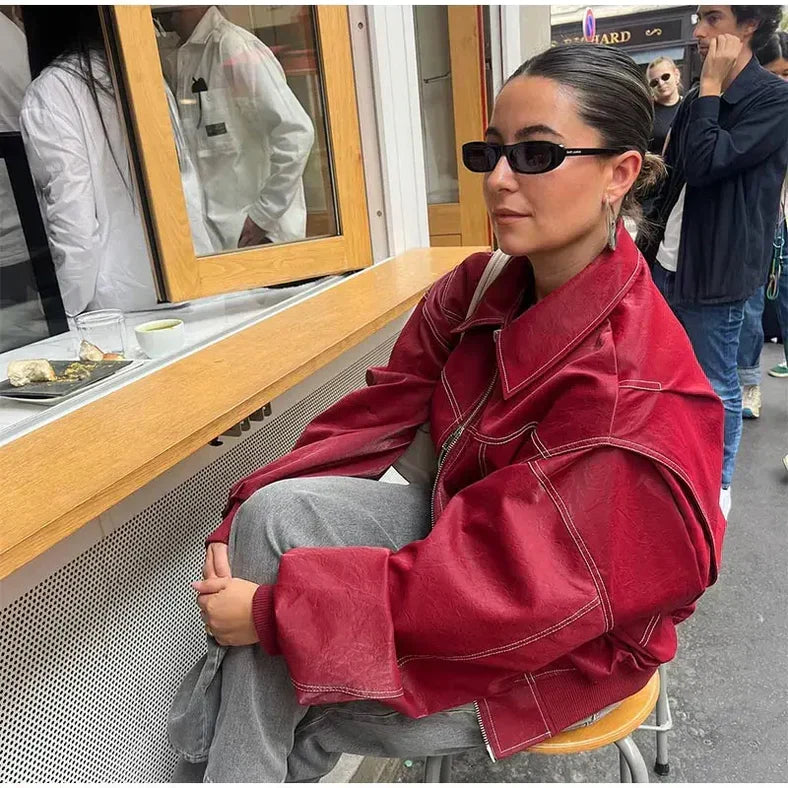 Drune | Übergröße Herbst Lederjacke