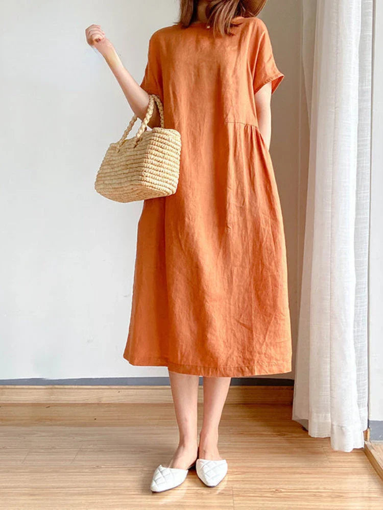 Drune | Einfarbig Midi Kleid Aus