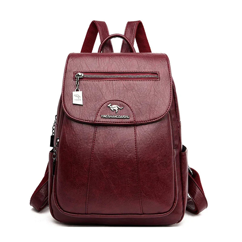 Drune | Großer Leder Rucksack Mit Diebstahlschutz Für Damen