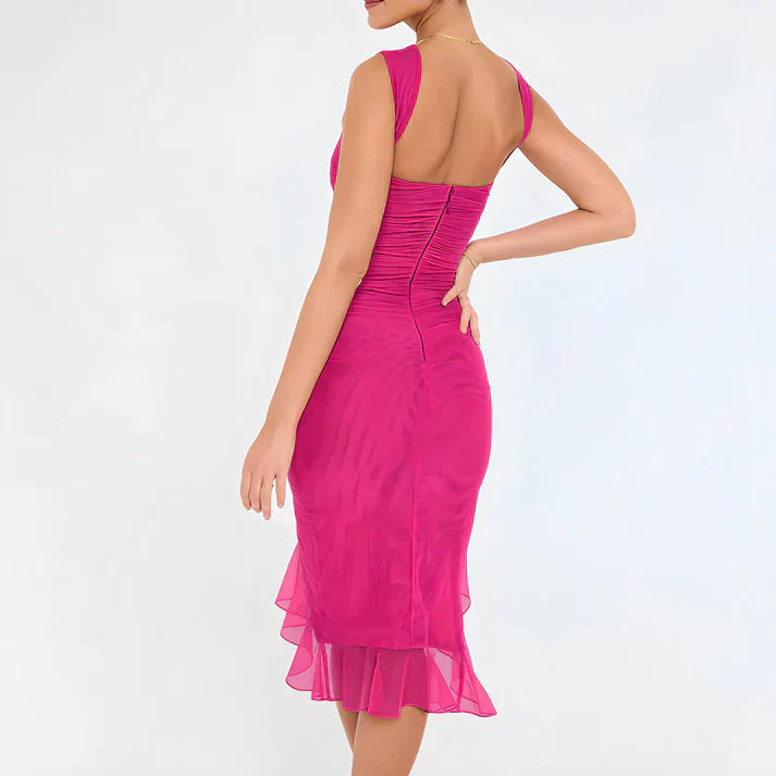 Drune - Elegantes Bodycon-Kleid mit Rüschen