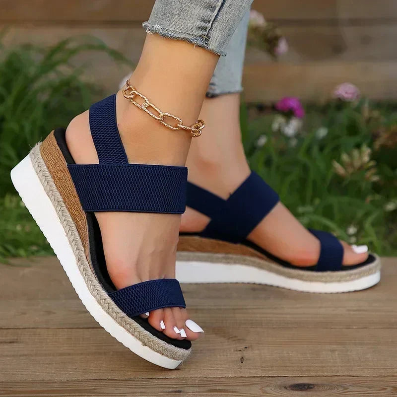 Drune | Bequeme Strick Keil-Sandalen für Frauen
