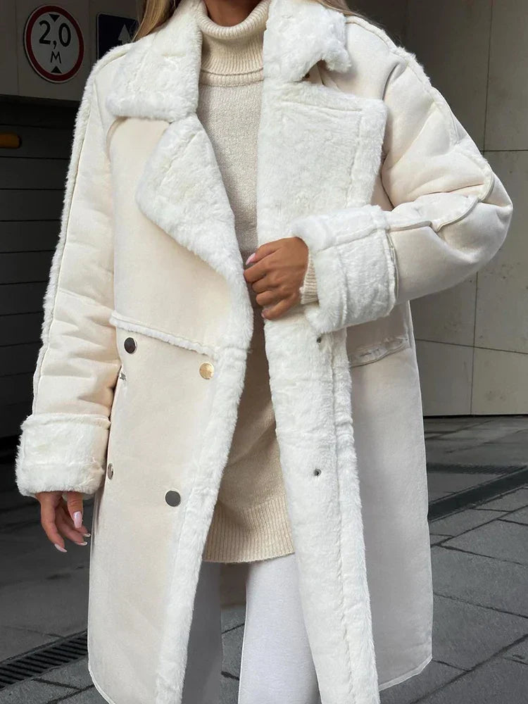 Drune - Lange Kunstpelzjacke
