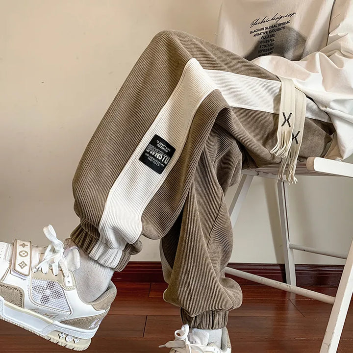 Drune Streetwear-Herren-Jogginghose im Patch-Design