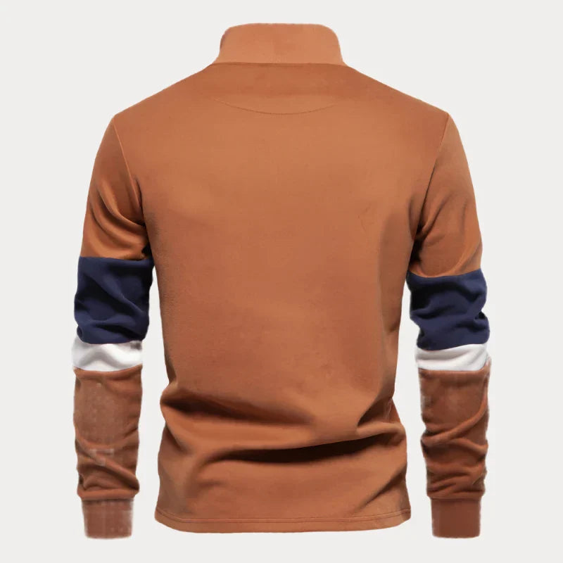 Drune | Stylischer Pullover für Herren mit Stehkragen und Streifen