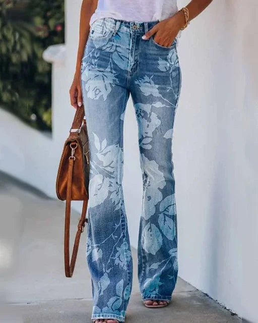 Damen Denim Flared Jeans mit Trendigem Schnitt & Hoher Passform | Drune