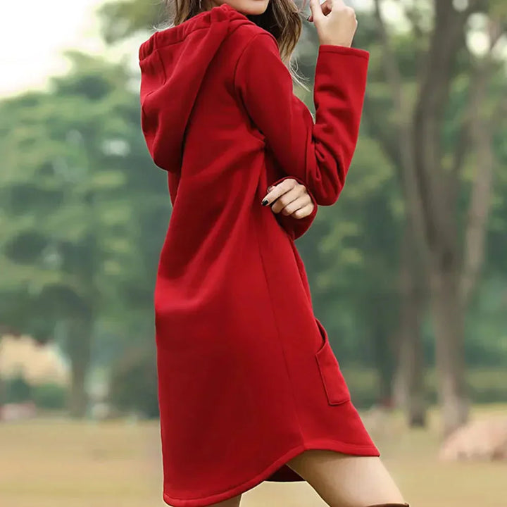 Drune | Damen Sweatkleid mit Kapuze und Tasche