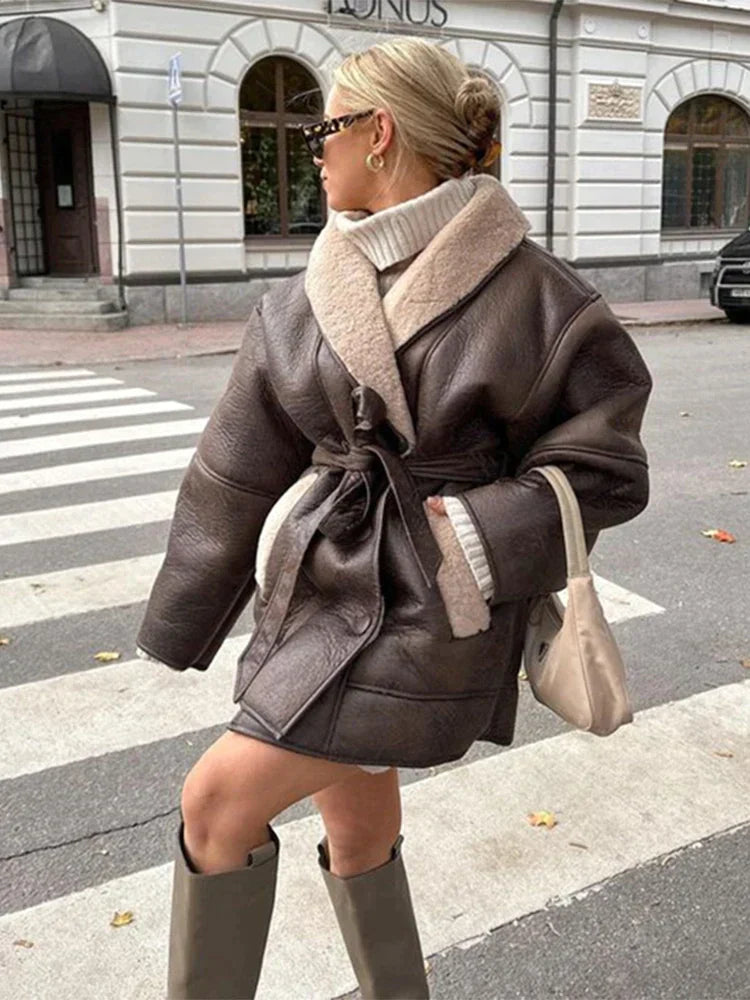 Drune | Winterlederjacke mit Pelz