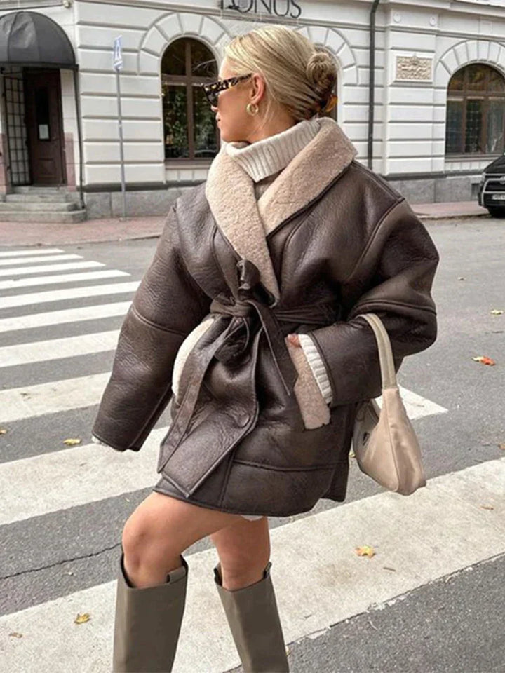 Drune | Winterlederjacke mit Pelz