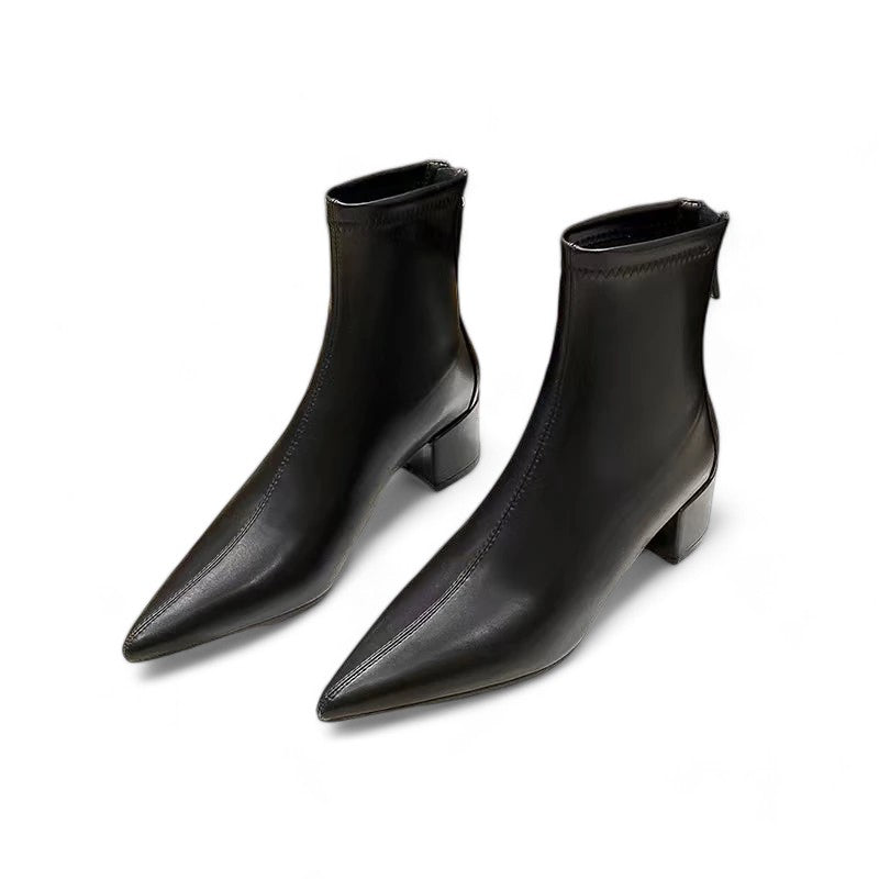 Drune - Stylische Damenschuhe mit spitzem Zehenbereich und Reißverschluss hinten