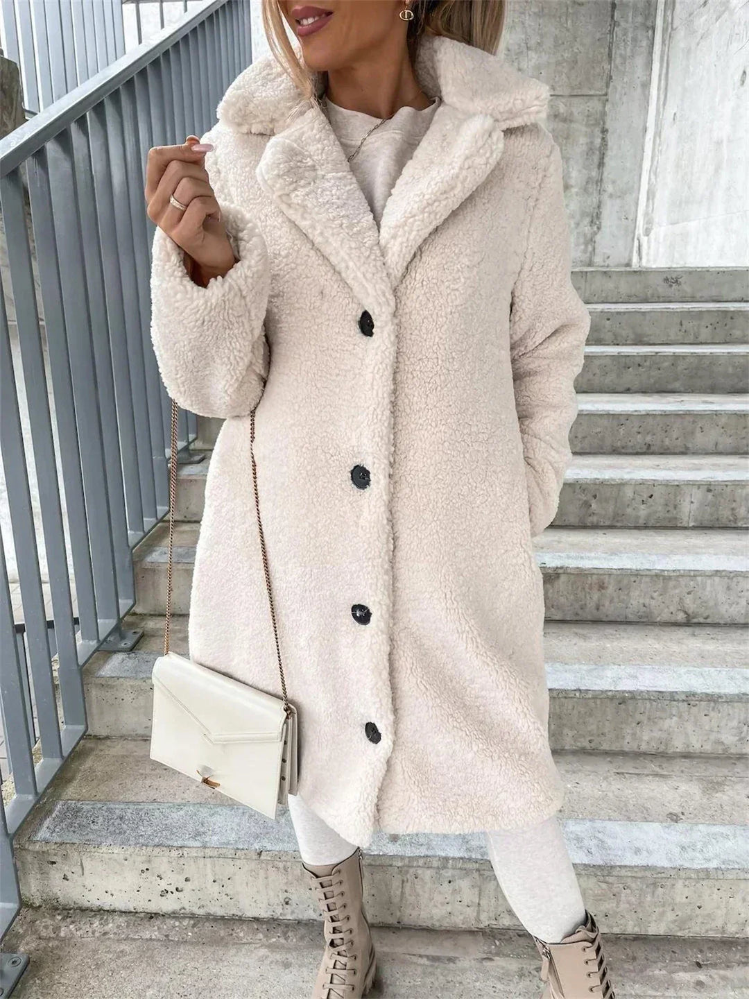 Drune | Lange Jacke mit Weichem und Strukturiertem Druck