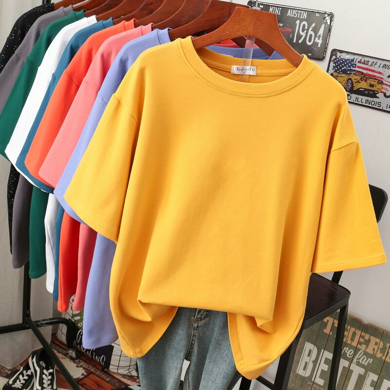 Drune Kuscheliges Baumwoll-Basic: Plus-Size T-Shirt für Damen