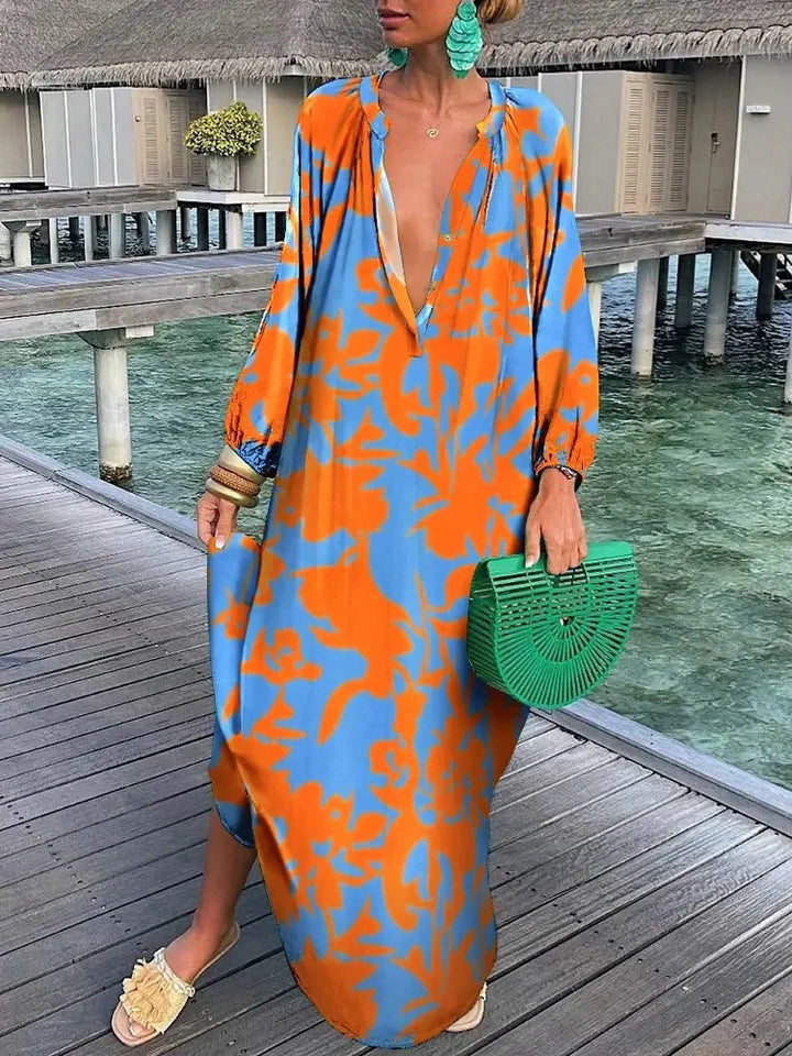 Drune | Maxi Kleid Boho mit Langen Ärmeln