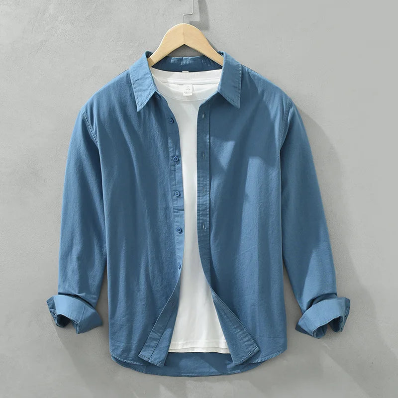 Drune | Lässige Langarmhemd Baumwolle Zeitloses Design