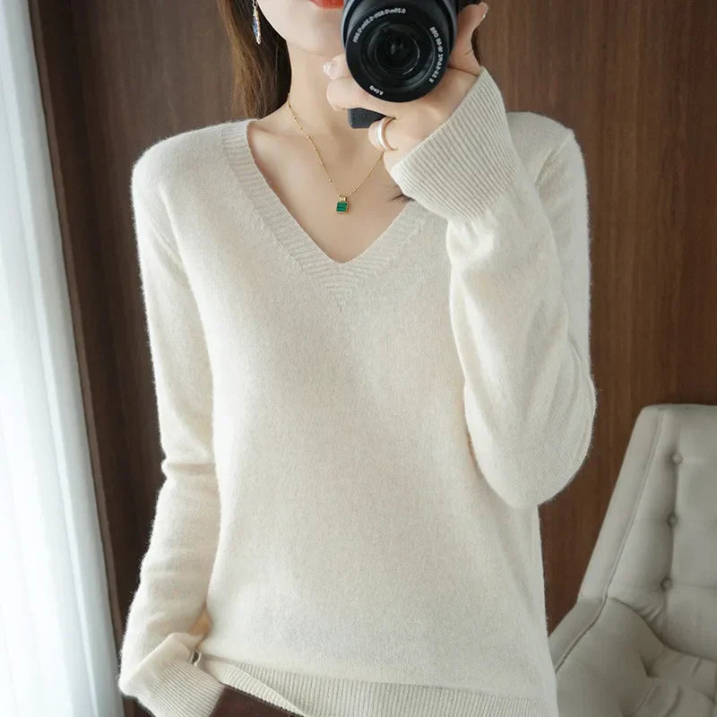 Drune | Pullover - Bequemer V-Ausschnitt Pullover