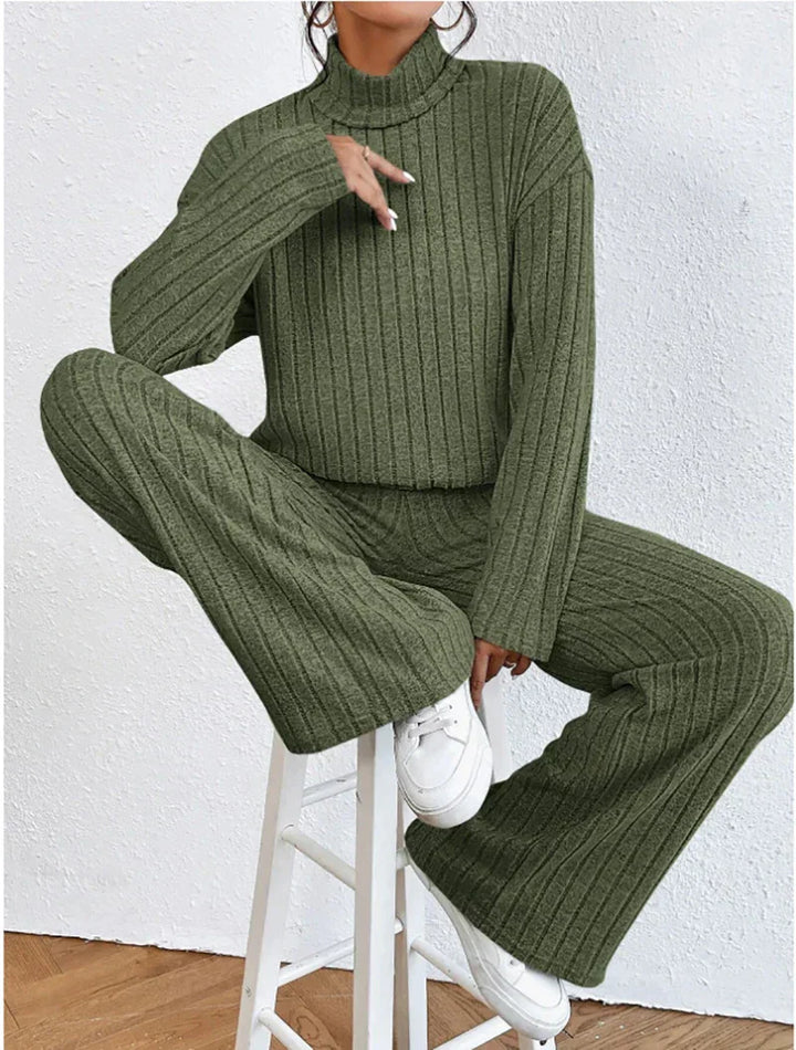 Drune | Gestrickte Hose und Rollkragenpullover für Damen