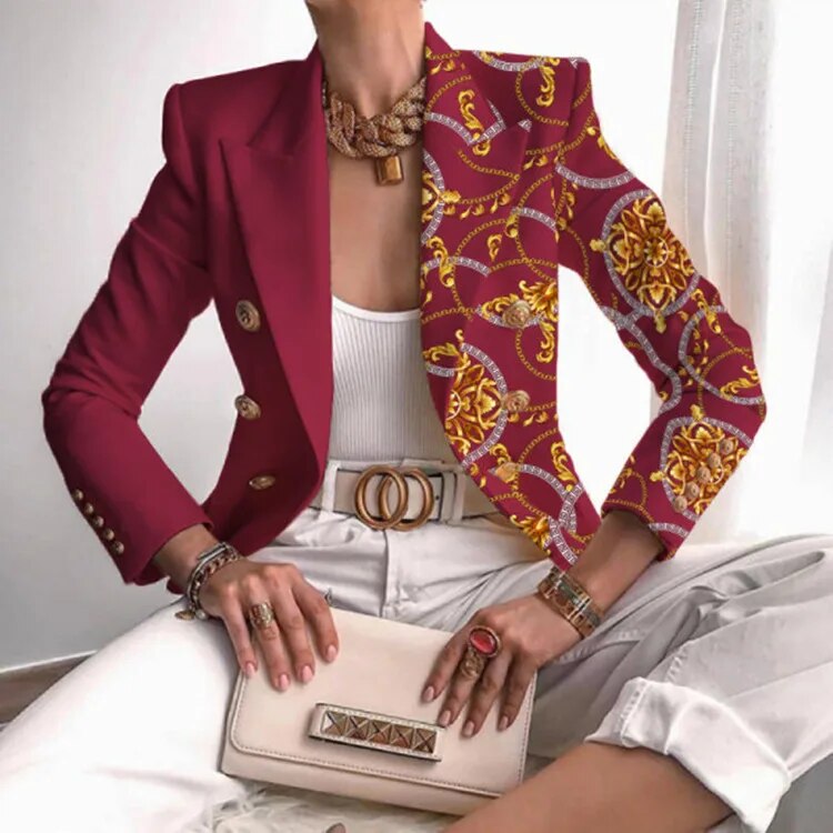 Drune | Taillierter bedruckter Blazer