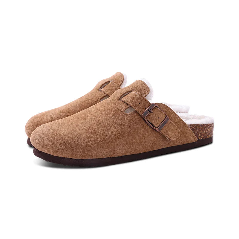 Drune | Pantoletten Damen – rutschfeste warme Winter Hausschuhe