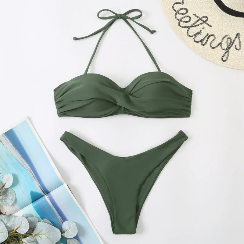 Drune | Sexy Bikini mit Push Up Frauen Badebekleidung Frauen Badeanzug Mädchen Bikiniset Schwimmen Badehosen für Strandbekleidung Pool Sommer