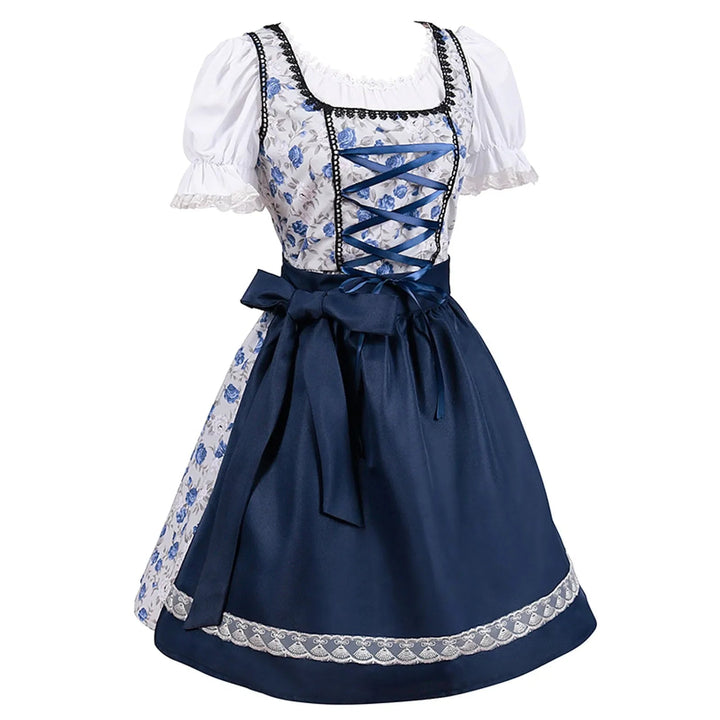 Drune | Kurzärmelig Spitze Oktoberfest Kleid mit Schürze