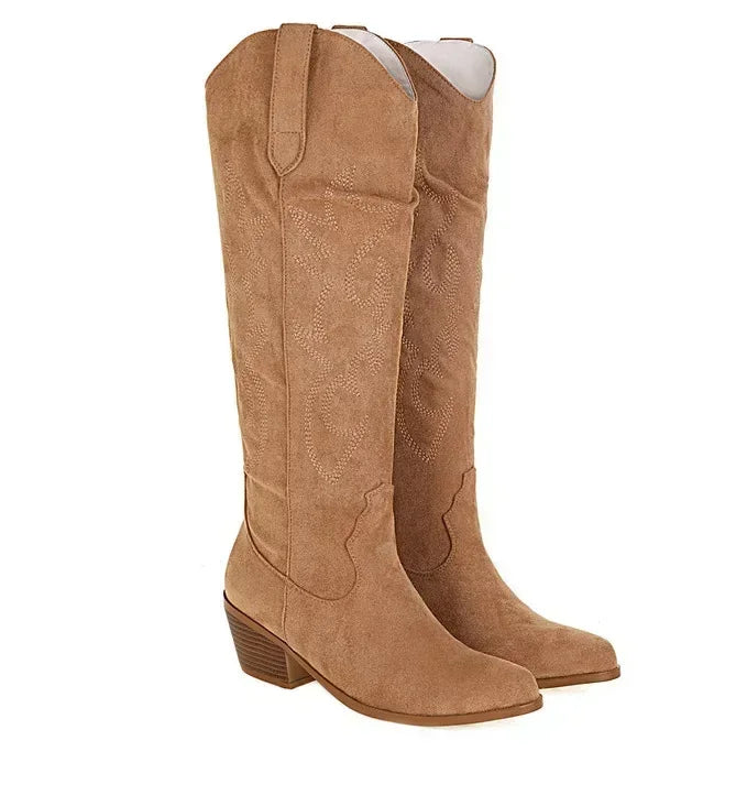 Drune | Wildleder Kniehohe Cowboystiefel Frühlingskollektion