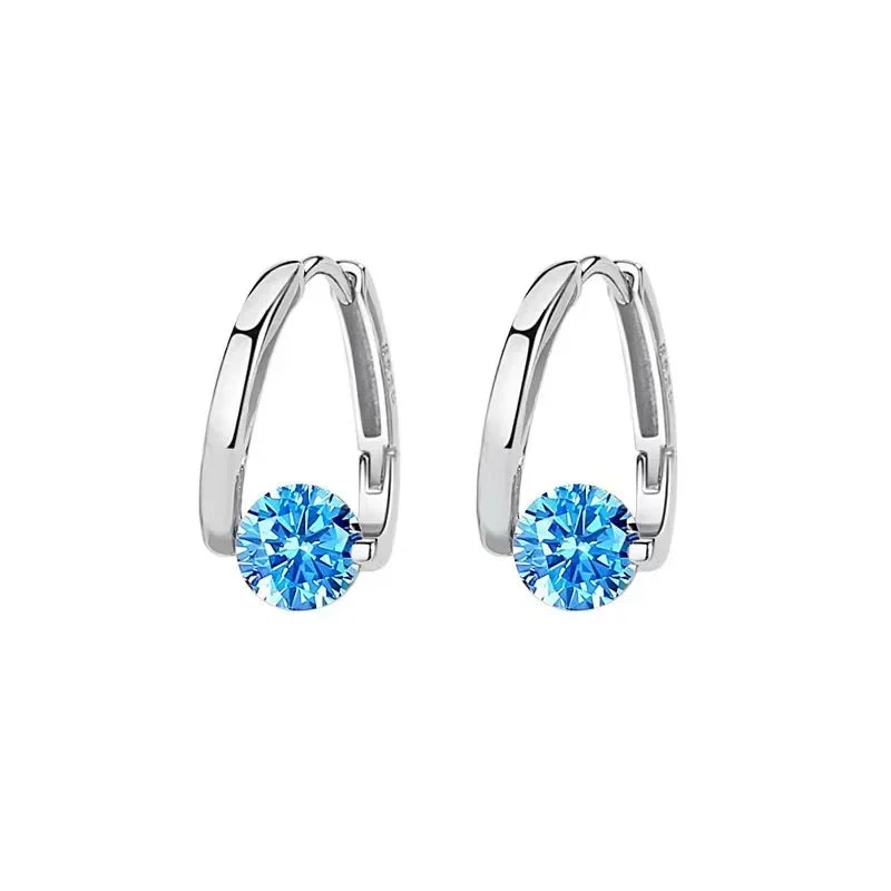 Drune | Sterling Silber Geometrische Zirkon Ohrringe