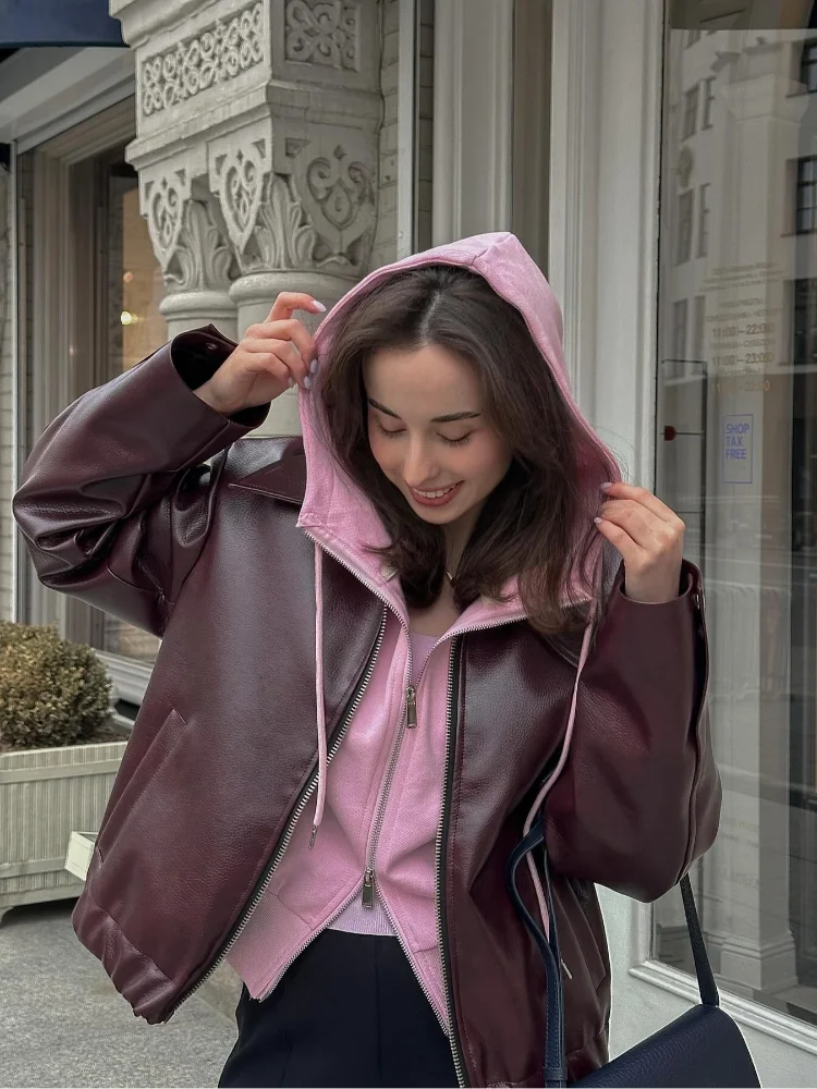 Drune | Leder Damenjacke mit Reverskragen