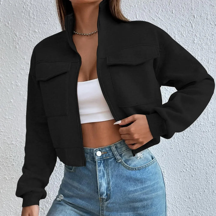Drune | Stilvolles Zip up Crop Top