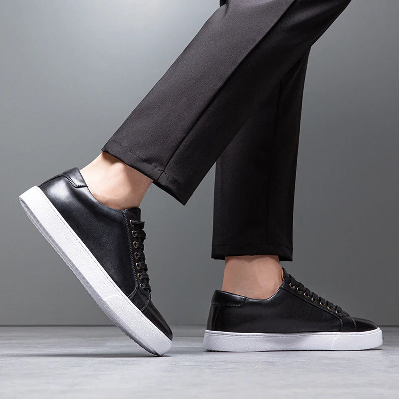 Herren Sneaker Leder Elegant Bequem