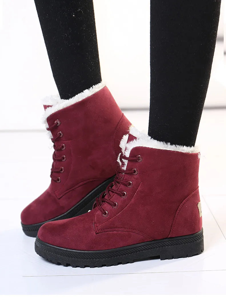 Drune | Winterstiefel - Gefütterte Schnürboots mit Warmfutter & rutschfester Sohle