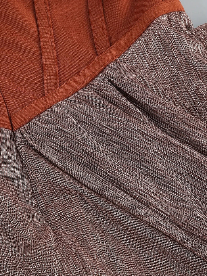 Drune | Glitzer Rückenfrei Abend Maxi Kleid