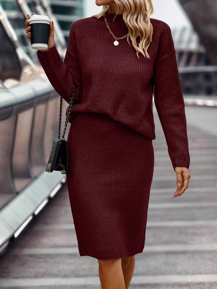 2-teiliges Damen Set aus Pullover und Rock | Drune
