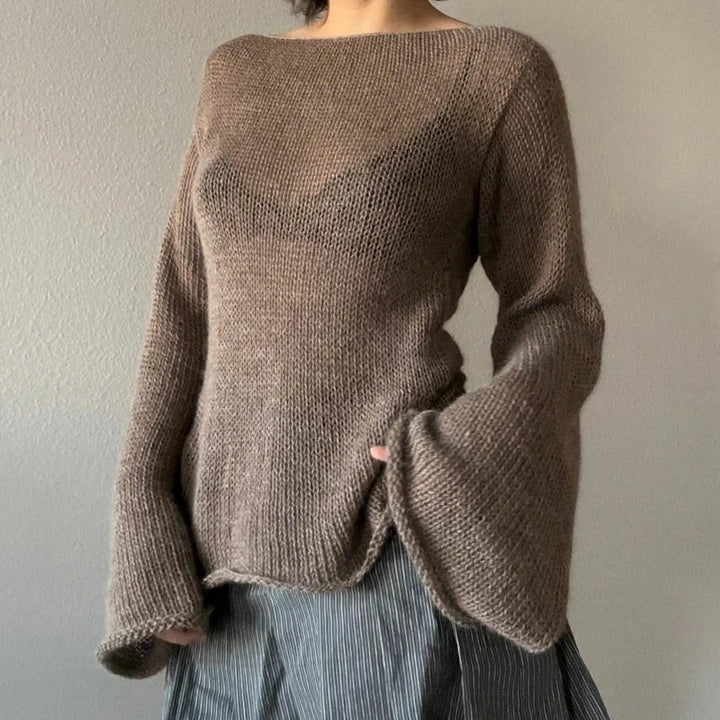 Drune | Lockerer Strickpullover mit Glockenärmeln