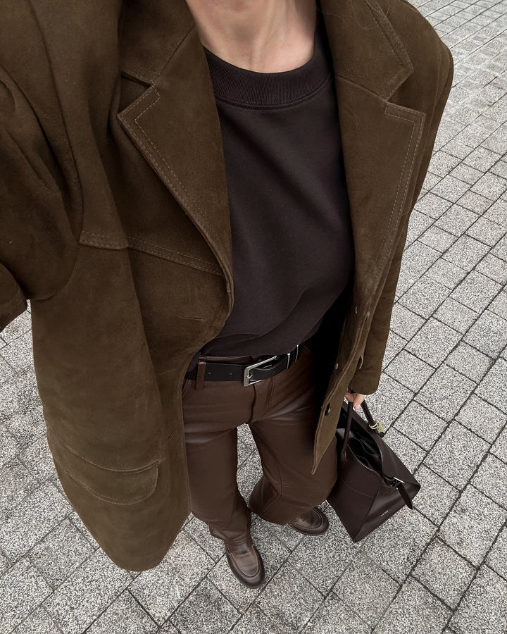 Drune | Weite Wildlederjacke mit retro Samt-Revers Loise