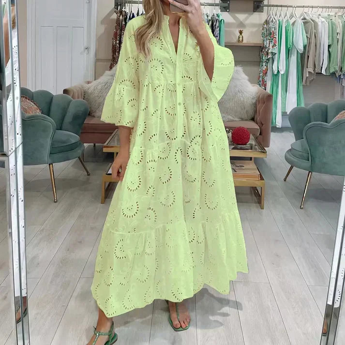 Drune | Elegantes Kleid mit Lochstickerei