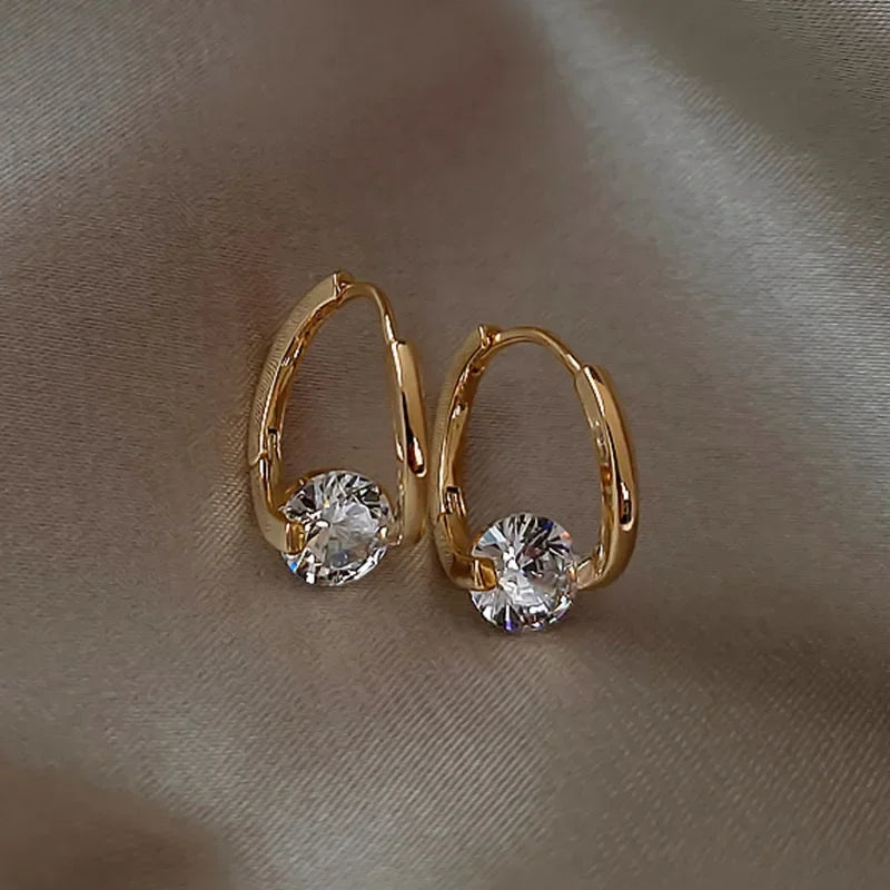 Drune | Sterling Silber Geometrische Zirkon Ohrringe