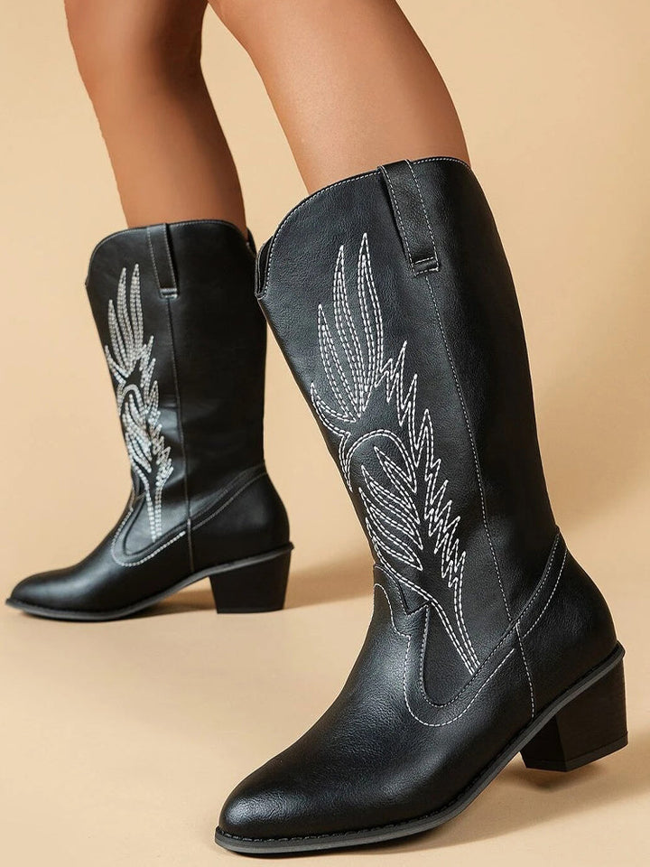 Drune Cowboy-Stiefel | Hochwertige Damenstiefel mit Boho-Print