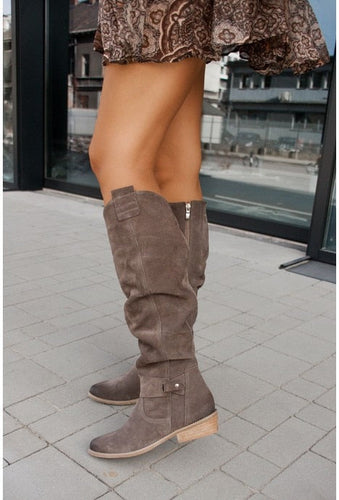 Drune | Robuste und Bequeme Retro Kniestrumpfstiefel für Frauen