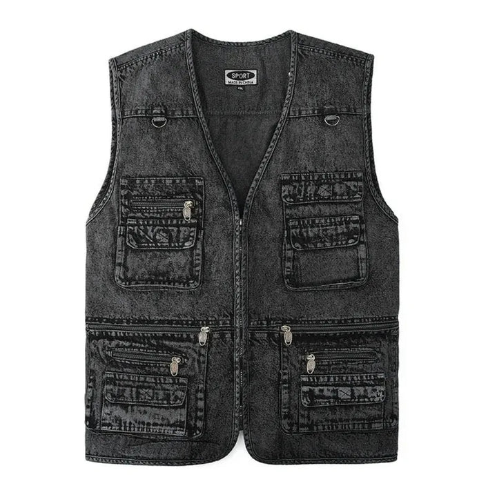 Drune | Ärmellose Jeansweste Mit Mehreren Taschen Für Herren