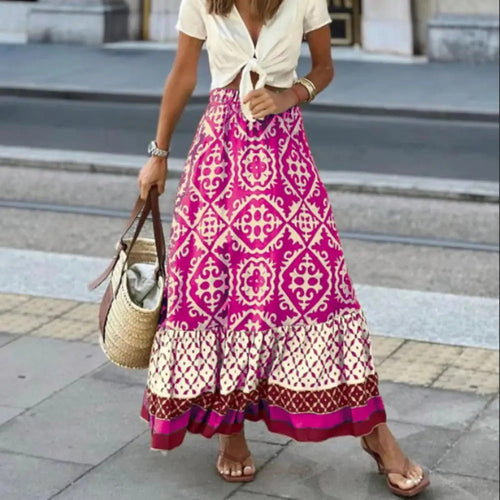 Drune | Boho-Print-Maxi-Rock für Damen