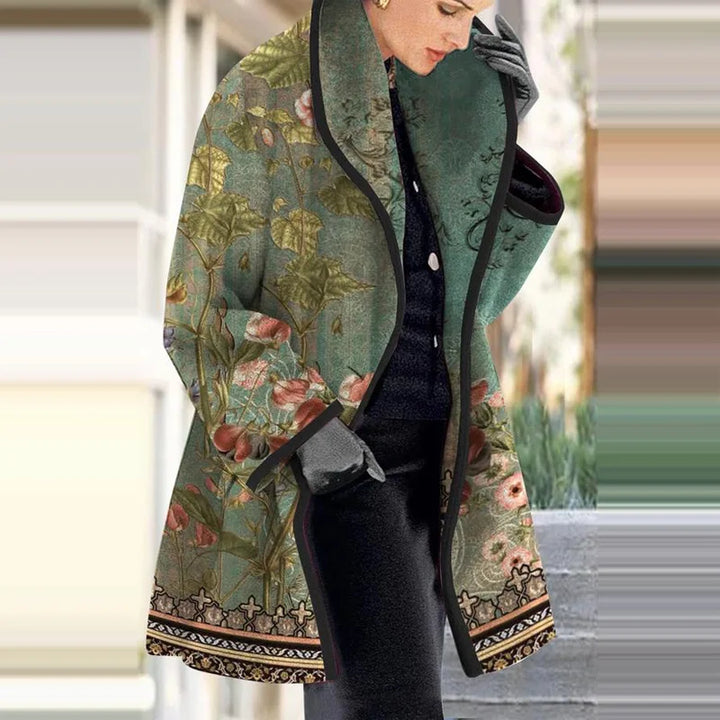 Drune - Damen Blumenjacquard-Kimono-Mantel für elegantes Layering
