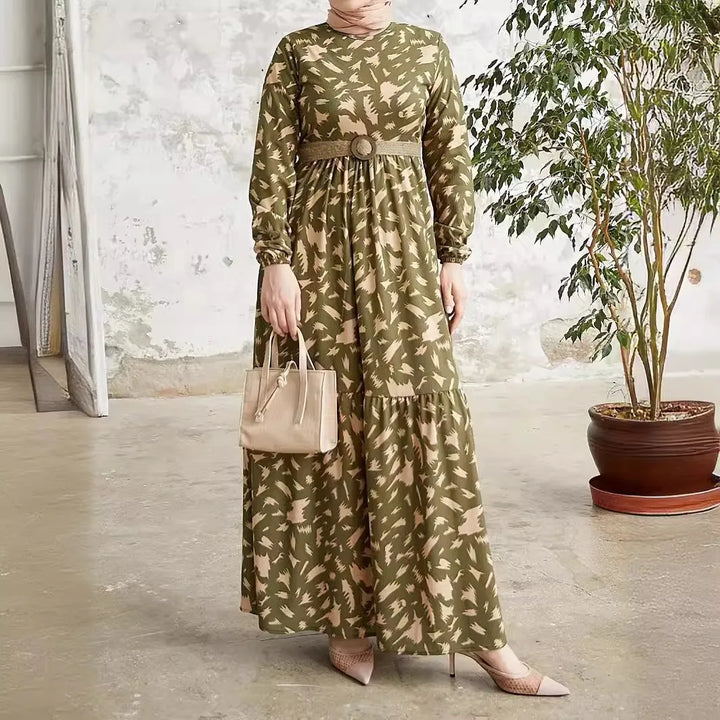 Drune | Elegantes Langarm Kleid Gedruckt