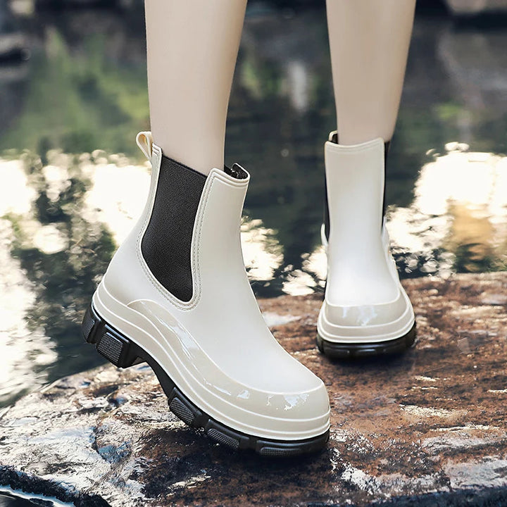 Drune | Gummistiefel Wasserdicht Kurz Knöchel Slip on mit Grip Sohle