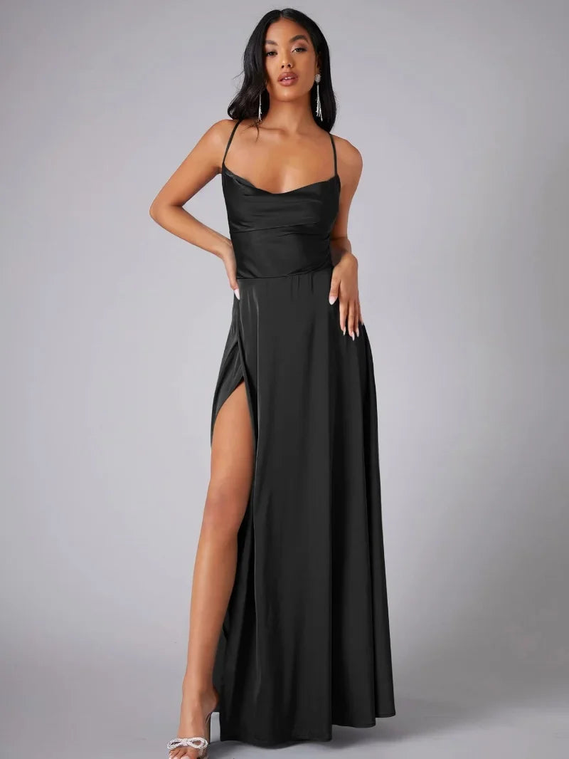 Drune | Elegantes Maxikleid Aus Satin