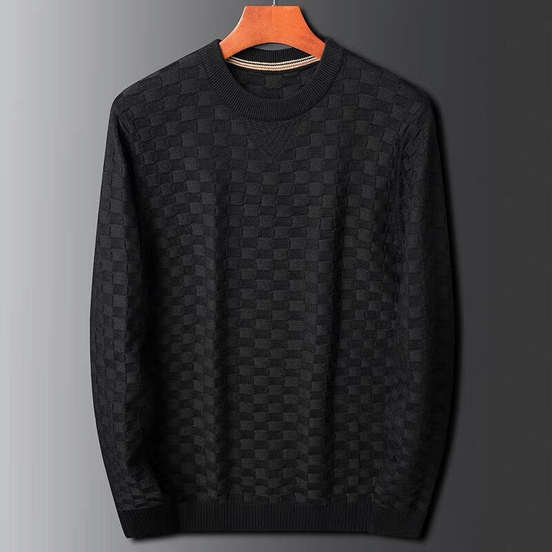 Drune | Stylischer Herbst Waffelstrick Pullover mit Rundhalsausschnitt für Männer