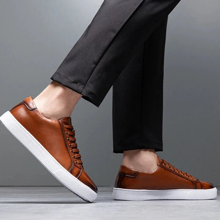 Herren Sneaker Leder Elegant Bequem