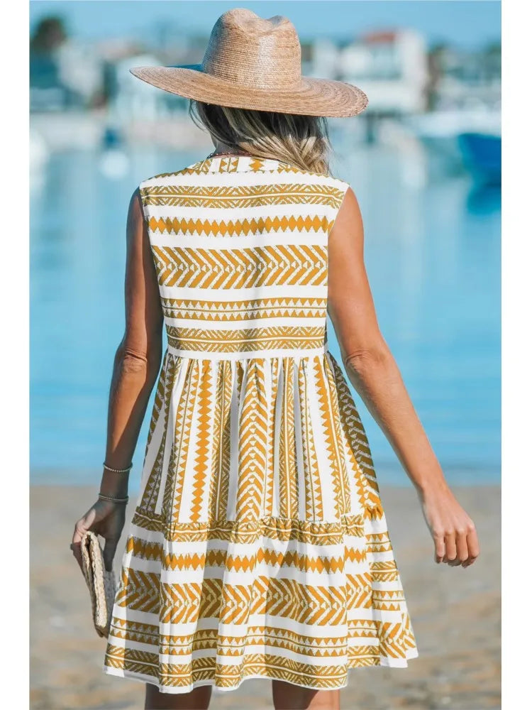Drune | Gestreiftes Midi Kleid