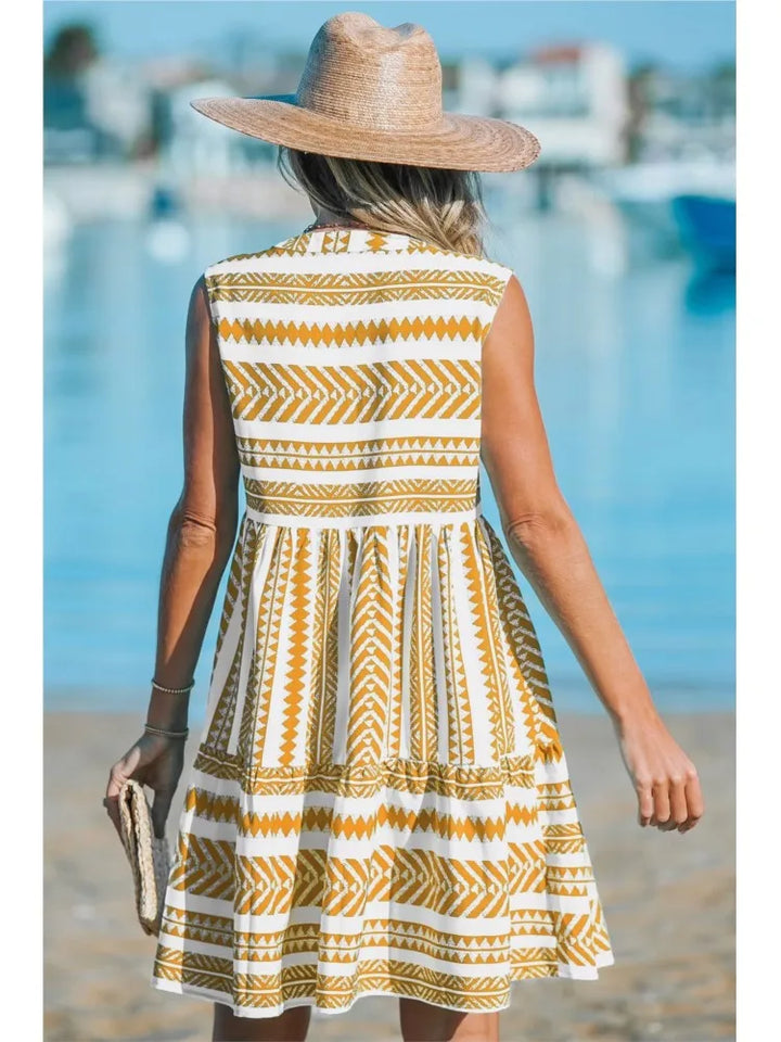 Drune | Gestreiftes Midi Kleid