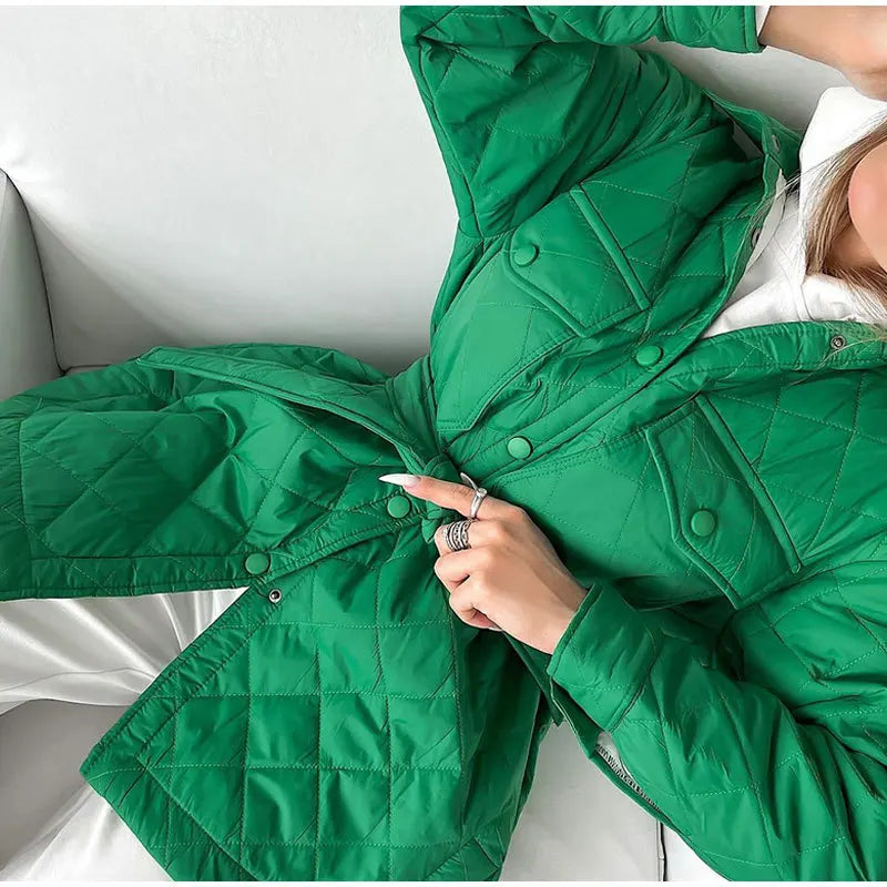 Drune | Klassische gesteppte Jacke mit Druckknöpfen