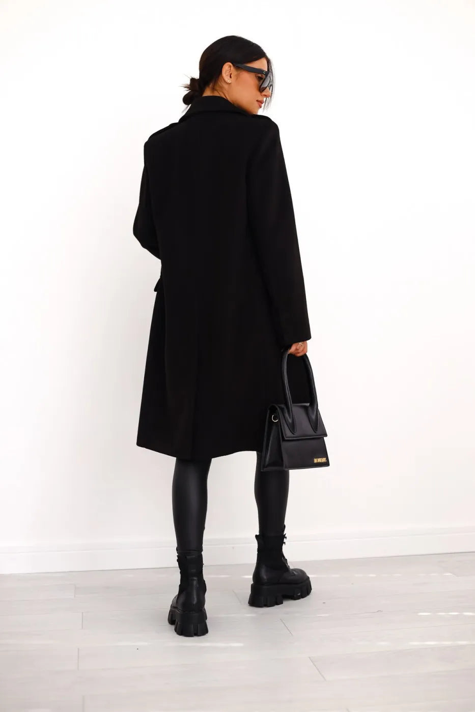 Drune | Damen Doppelreihiger Mantel - Wollmischung - Mittellang - Reverskragen - Elegante formelle Kleidung